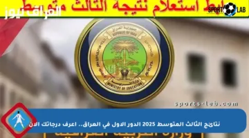 نتائج الثالث المتوسط 2025 الدور الأول في العراق.. اعرف درجاتك الآن